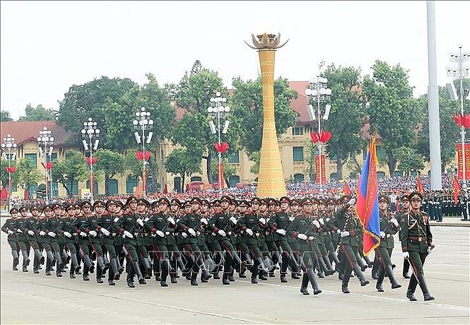 Khối Quân đội nhân dân Lào. Ảnh: Lâm Khánh/TTXVN