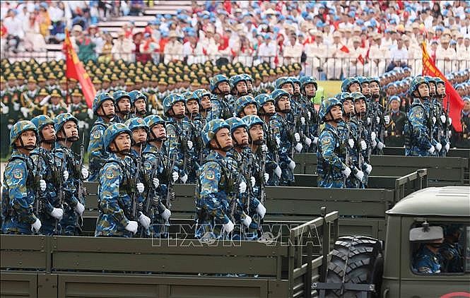 Khối chiến sĩ pháo Phòng không. Ảnh: Phương Hoa/TTXVN