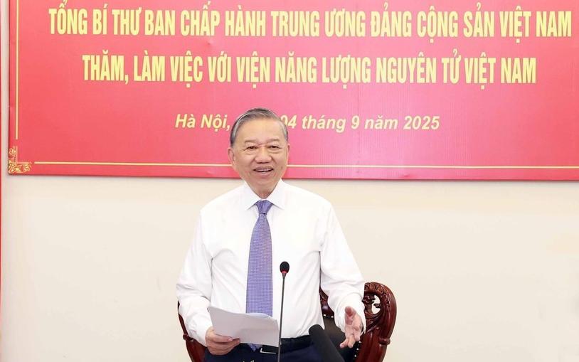 Tổng Bí thư Tô Lâm phát biểu tại buổi làm việc. Ảnh: TTXVN.