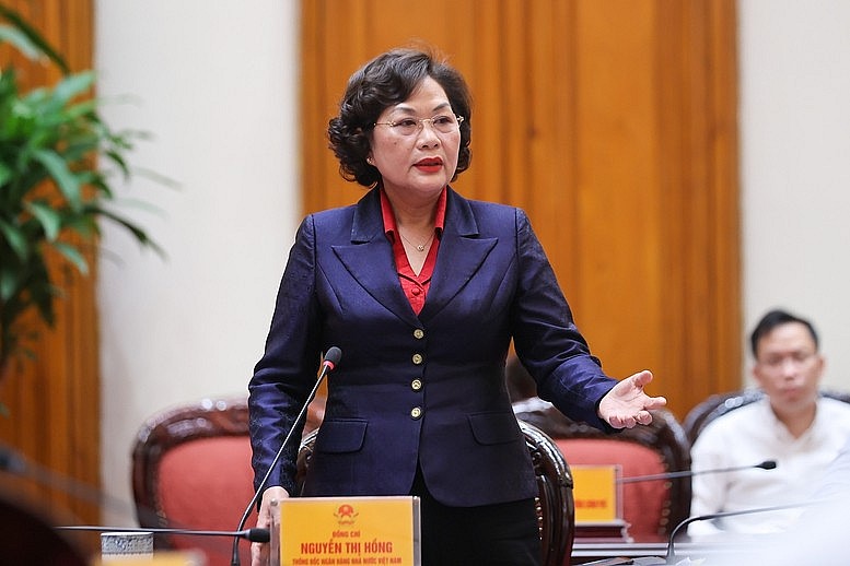 Thống đốc Ngân hàng Nhà nước Việt Nam Nguyễn Thị Hồng phát biểu tại cuộc họp - Ảnh: VGP/Nhật Bắc Thống đốc Ngân hàng Nhà nước Việt Nam Nguyễn Thị Hồng phát biểu tại cuộc họp - Ảnh: VGP/Nhật Bắc