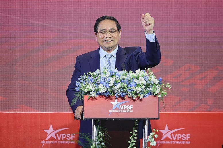 Thủ tướng Chính phủ bày tỏ tin tưởng vào sự phát triển đột phá của kinh tế tư nhân trong tương lai - Ảnh: VGP/Nhật Bắc Thủ tướng Chính phủ bày tỏ tin tưởng vào sự phát triển đột phá của kinh tế tư nhân trong tương lai - Ảnh: VGP/Nhật Bắc