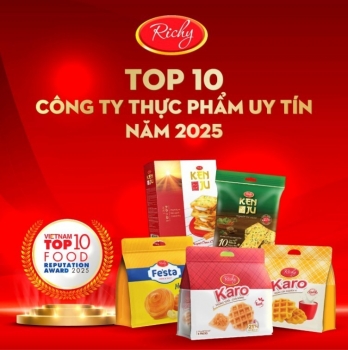 Richy tăng hạng mạnh mẽ trong Top 10 Công ty thực phẩm uy tín 2025