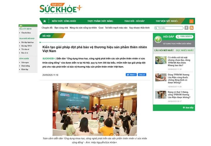 Báo chí đậm nét phản ánh Diễn đàn “Ứng dụng khoa học, công nghệ phát triển các sản phẩm thiên nhiên vì sức khỏe cộng đồng”