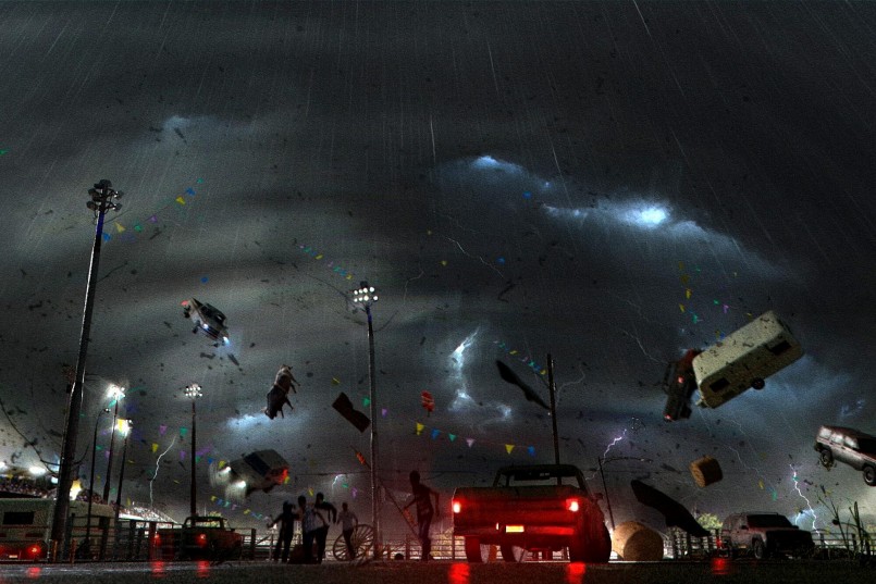 Rìa bão Bualoi gặp không khí mát, tạo dải hội tụ mạnh, hình thành dông lớn và lốc xoáy.