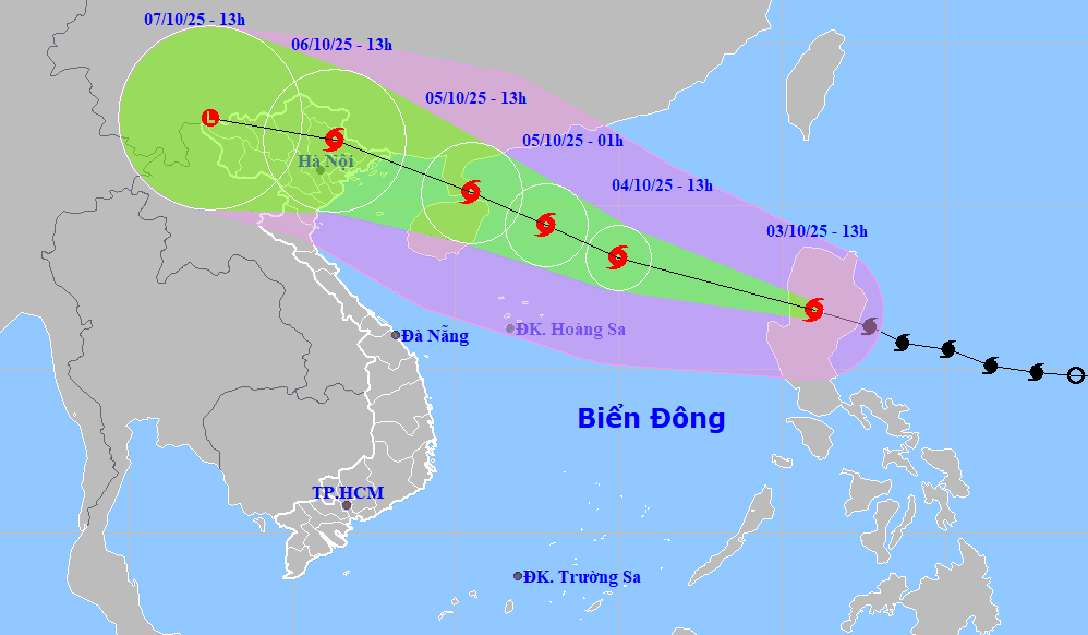 Theo thông tin mới nhất từ Trung tâm Dự báo Khí tượng Thủy văn Quốc gia trưa ngày 3/10, cơn bão Matmo (tên quốc tế do Hoa Kỳ đặt, có nghĩa là