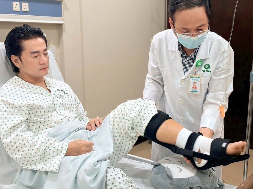 Diễn viên Trương Minh Cường chấn thương nặng khi chơi pickleball. Ảnh: Bệnh viện Đa khoa An Sinh