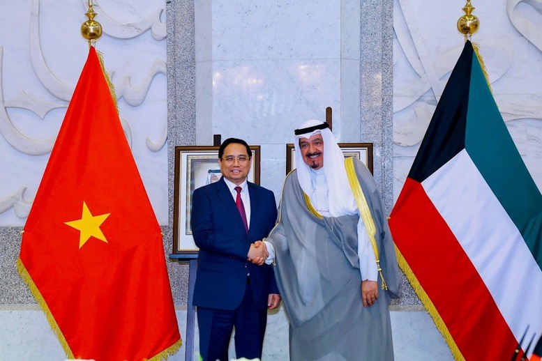 Thủ tướng Chính phủ Phạm Minh Chính hội đàm với Thủ tướng Nhà nước Kuwait Sheikh Ahmad Al-Abdullah Al-Sabah- Ảnh: VGP