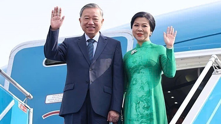 Tổng Bí thư Tô Lâm và Phu nhân. (Ảnh: TTXVN)