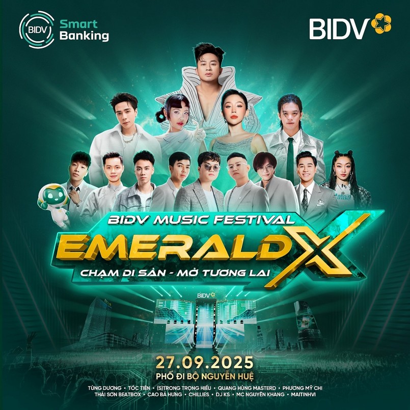 Dàn nghệ sĩ tham gia đêm nhạc BIDV Music Festival – The Emerald X.
