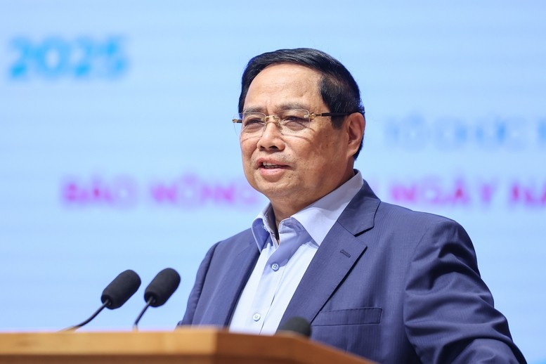Thủ tướng Phạm Minh Chính phát biểu tại Hội nghị đối thoại với nông dân năm 2025 - Ảnh: VGP Thủ tướng Phạm Minh Chính phát biểu tại Hội nghị đối thoại với nông dân năm 2025 - Ảnh: VGP