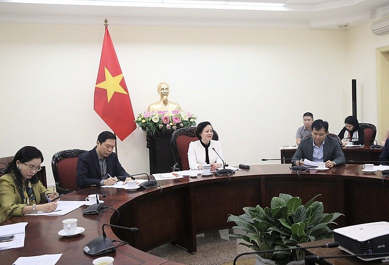 Phó Thủ tướng Phạm Thị Thanh Trà chủ trì buổi làm việc rà soát công tác chuẩn bị Đại hội Thi đua yêu nước toàn quốc lần thứ XI - Ảnh: VGP/Thu Giang