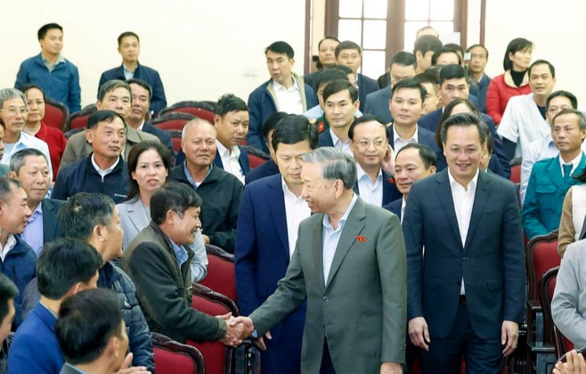 Tổng Bí thư Tô Lâm và các đại biểu.(Ảnh: Thống Nhất/TTXVN)