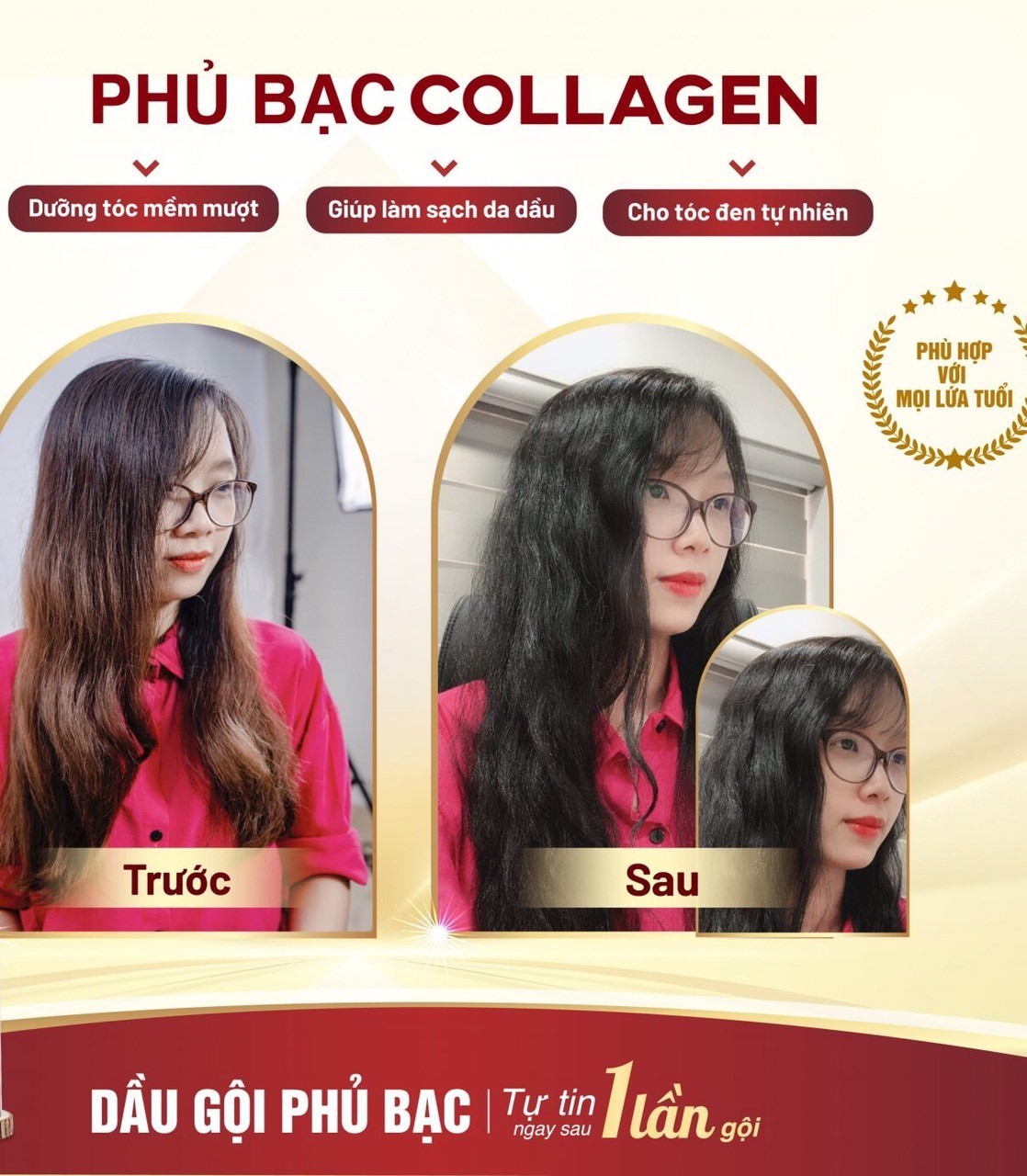 Dầu Gội Phủ Bạc Ric Hair đã đem lại mái tóc đen tuyền, bồng bềnh, mềm mại cho chị Thùy Linh ngay sau lần sử dụng đầu tiên.