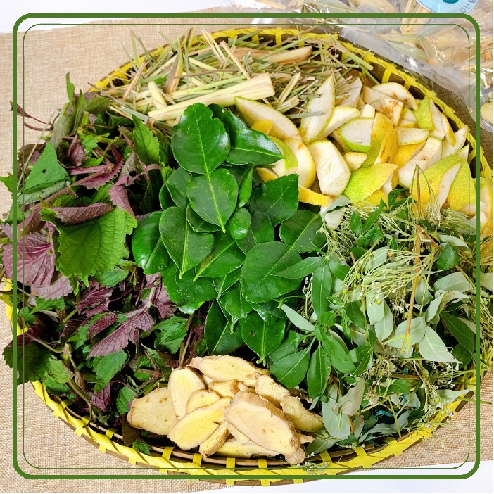 Lá thảo dược phơi khô giải cảm, xông hơi toàn thân - Gói 100g - Hút chân không | Tiki