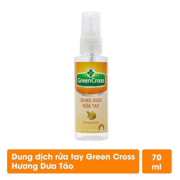 Green Cross Dung dịch rửa tay hương dưa táo - 70ml Green Cross Dung dịch rửa tay hương dưa táo - 70ml