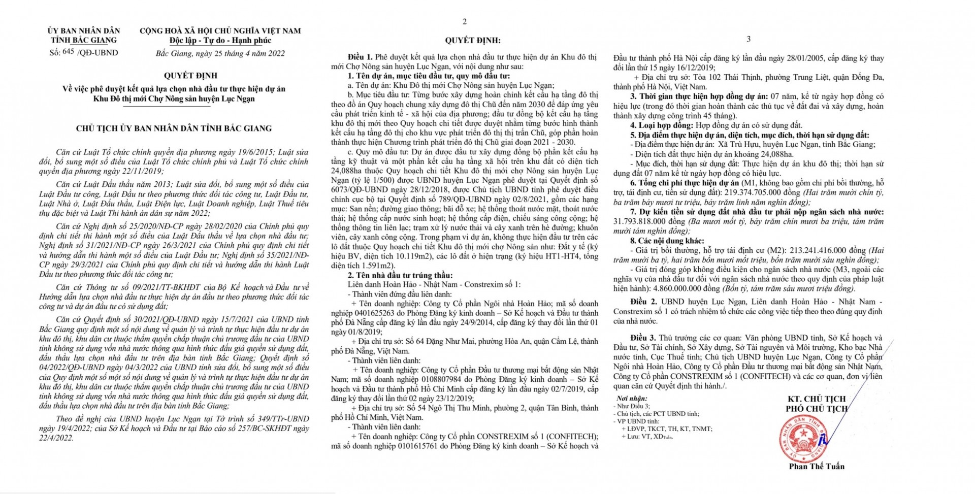 Bắc Giang: Phê duyệt lựa chọn nhà đầu tư thực hiện dự án KĐTM Chợ Nông sản huyện Lục Ngạn Bắc Giang: Phê duyệt lựa chọn nhà đầu tư thực hiện dự án KĐTM Chợ Nông sản huyện Lục Ngạn