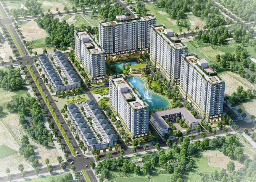 Phối cảnh tổng thể dự án Ecohome Nhơn Bình - Nhà ở xã hội kiểu mẫu đầu tiên tại Bình Định. Phối cảnh tổng thể dự án Ecohome Nhơn Bình - Nhà ở xã hội kiểu mẫu đầu tiên tại Bình Định.