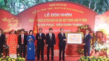 Đền Voi Phục và đền Quán Thánh đón Bằng xếp hạng Di tích quốc gia đặc biệt