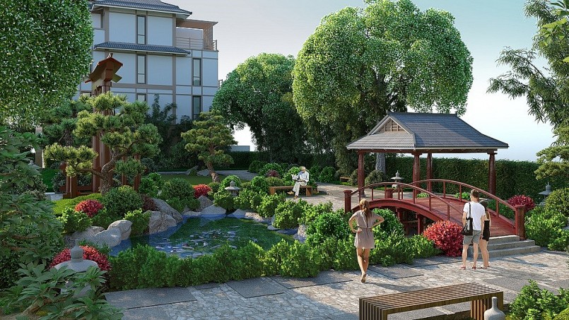 Ngay bên cạnh tuyến phố giao thương sầm uất là Công viên Mặt trời – điểm dừng chân lý tưởng cho du khách.