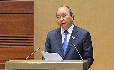 Ngày 10/11/2020, tại Kỳ họp thứ mười, Quốc hội khóa XIV, Thủ tướng Chính phủ Nguyễn Xuân Phúc đề xuất sáng kiến trồng 1 tỷ cây xanh trong 5 năm tới - Ảnh: quochoi.vn