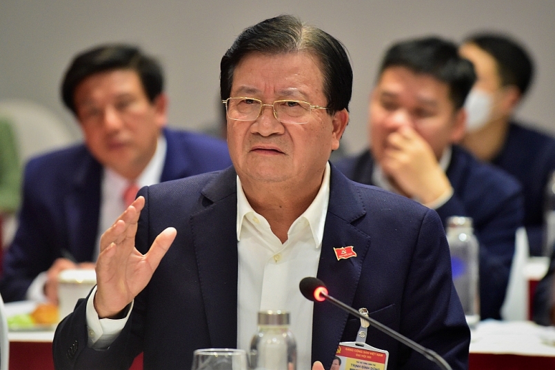 Phó Thủ tướng Trịnh Đình Dũng phát biểu ý kiến tại cuộc họp. Ảnh: VGP/Nhật Bắc