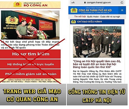 Trang web giả mạo https://congan.hanoi.gov.vn Trang web giả mạo https://congan.hanoi.gov.vn