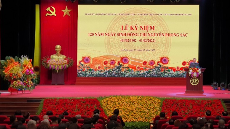 Hà Nội tổ chức trọng thể Lễ kỷ niệm 120 năm ngày sinh đồng chí Nguyễn Phong Sắc
