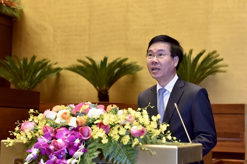 Ủy viên Bộ Chính trị, Thường trực Ban Bí thư Võ Văn Thưởng: Trong quá trình nghiên cứu học tập Nghị quyết phải đề cao tinh thần tự học, tự nghiên cứu, ý thức tự giác gương mẫu của cán bộ đảng viên, nhất là người đứng đầu các cấp ủy, tổ chức Đảng. Ản: VGP/Nhật Bắc