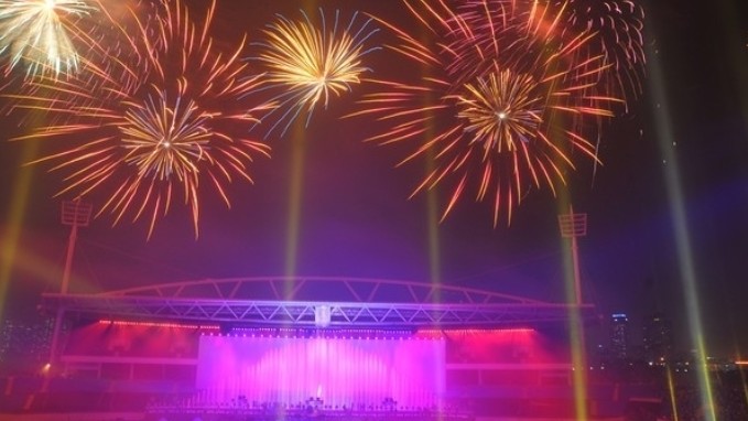 Bắn pháo hoa khai mạc SEA Games 31 tại sân vận động Mỹ Đình