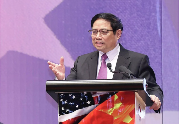 Thủ tướng Phạm Minh Chính phát biểu tại Hội nghị Thượng đỉnh kinh doanh Việt Nam-Hoa Kỳ, ngày 8/3/2022 tại Hà Nội. - Ảnh: VGP Thủ tướng Phạm Minh Chính phát biểu tại Hội nghị Thượng đỉnh kinh doanh Việt Nam-Hoa Kỳ, ngày 8/3/2022 tại Hà Nội. - Ảnh: VGP