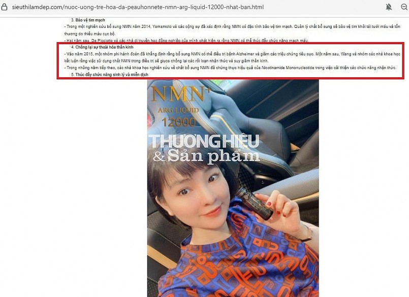 Người tiêu dùng cẩn trọng khi mua và sử dụng sản phẩm Peauhonnete NMN + ARG Liquid 12000