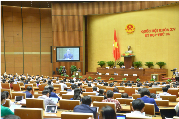 Toàn cảnh Phiên thảo luận về dự kiến Chương trình xây dựng luật, pháp lệnh năm 2023, điều chỉnh Chương trình xây dựng luật, pháp lệnh năm 2022 của Kỳ họp thứ 3, Quốc hội khóa XV.