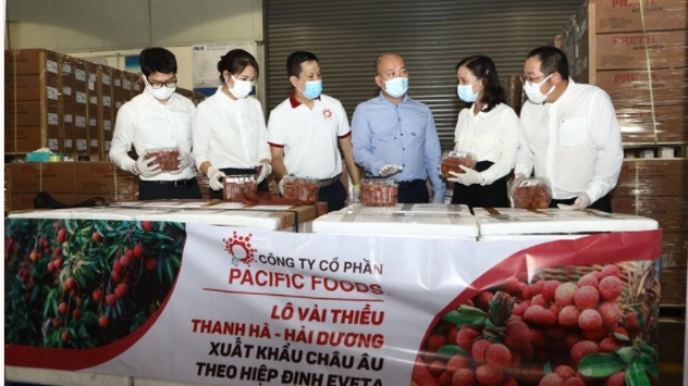 Lô vải thiều Việt Nam đầu tiên xuất khẩu đi châu Âu theo Hiệp định EVFTA