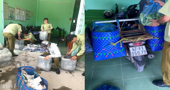 Đội QLTT số 3 phát hiện tang vật cất giấu trong rau củ quả Đội QLTT số 3 phát hiện tang vật cất giấu trong rau củ quả