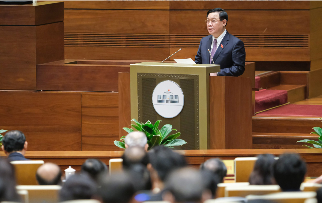 Chủ tịch Quốc hội Vương Đình Huệ phát biểu bế mạc