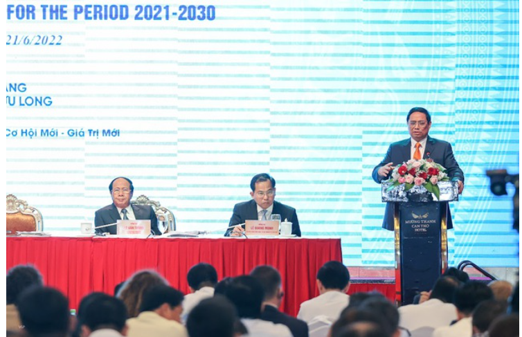 Thủ tướng Phạm Minh Chính: ĐBSCL giữ vị thế hết sức quan trọng cả về chính trị, kinh tế, xã hội, an ninh quốc phòng, trong giao thương với các nước ASEAN và Tiểu vùng sông Mekong. Ảnh: VGP