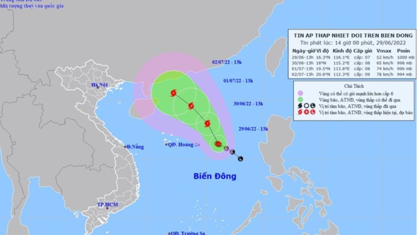 Áp thấp nhiệt đới có khả năng mạnh lên thành bão