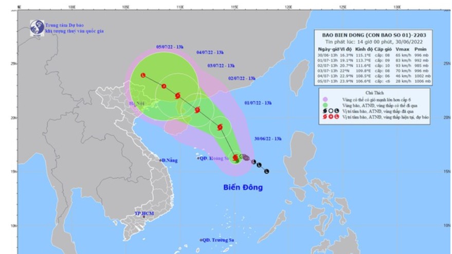 Áp thấp nhiệt đới đã mạnh lên thành bão
