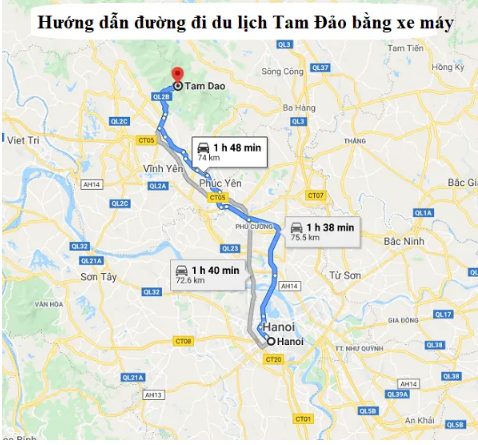 Hướng dẫn đường đi lên Tam Đảo bằng xe máy Hướng dẫn đường đi lên Tam Đảo bằng xe máy