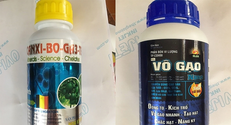 Sản phẩm phân bón giả của Công ty TNHH Thiên Phú. Ảnh: báo An Giang 