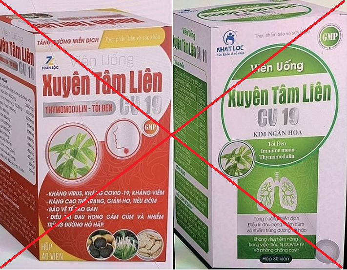 Bộ Y tế đã có cảnh báo về 2 sản phẩm xuyên tâm liên giả mạo công dụng phòng chống COVID-19