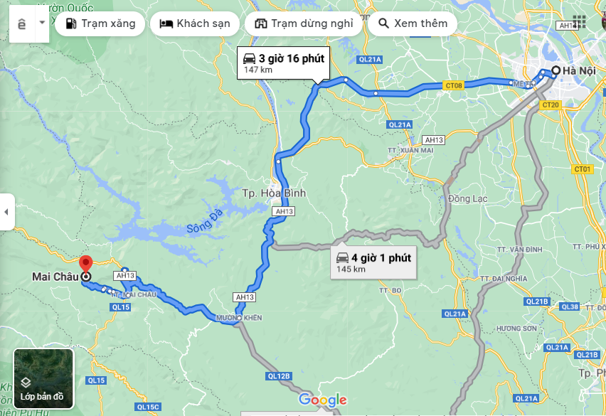 Hướng dẫn đường đi lên Mai Châu từ Hà Nội Hướng dẫn đường đi lên Mai Châu từ Hà Nội