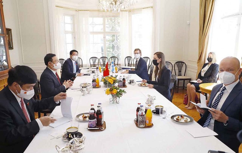 Chủ tịch Quốc hội đề nghị Phần Lan hỗ trợ Việt Nam trong việc tiếp cận nguồn cung vaccine