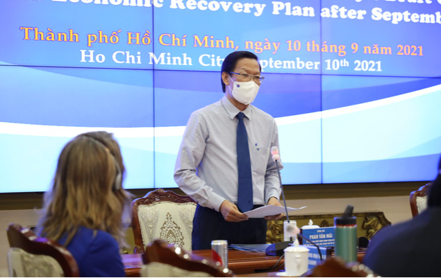  Chủ tịch UBND TP Phan Văn Mãi phát biểu tại hội nghị. Ảnh: Huyền Mai