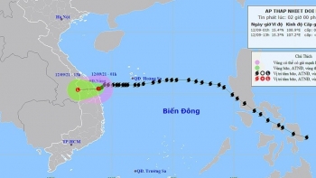 Bão số 5 suy yếu thành áp thấp nhiệt đới
