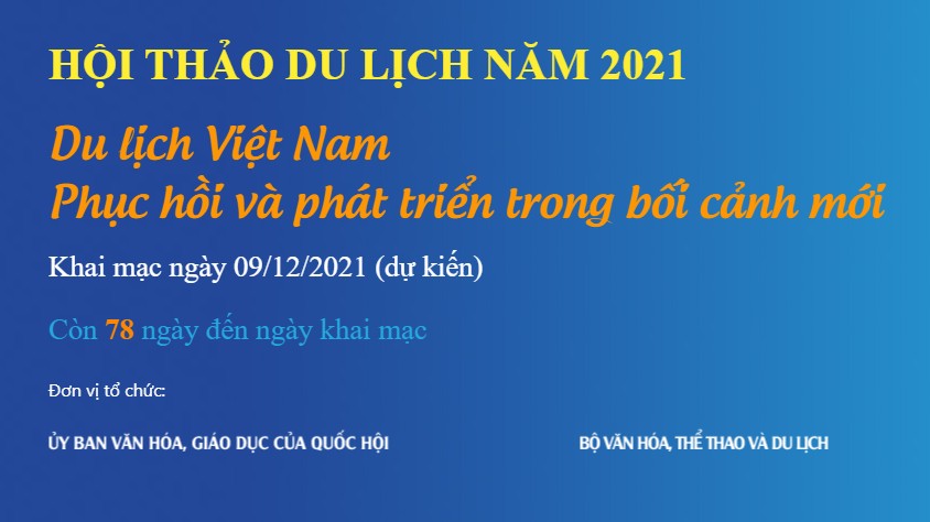 Hội thảo Du lịch năm 2021 dự kiến tổ chức vào tháng 12
