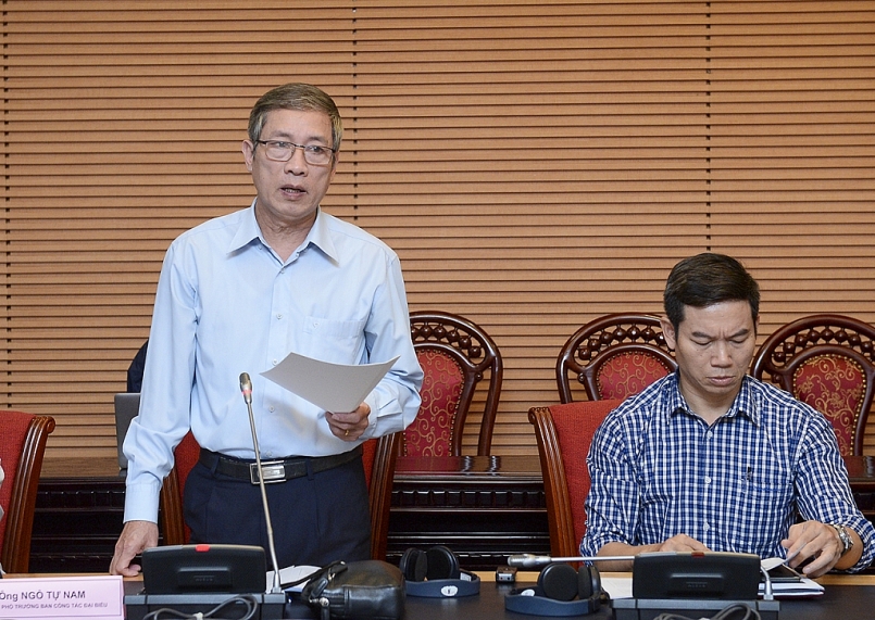 Nguyên Phó Chủ nhiệm Ủy ban Pháp luật, nguyên Phó trưởng Ban Công tác đại biểu Quốc hội Ngô Tự Nam phát biểu.