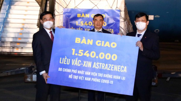 Tiếp nhận 1.540.000 liều vacccine AstraZeneca do Chính phủ Nhật Bản viện trợ