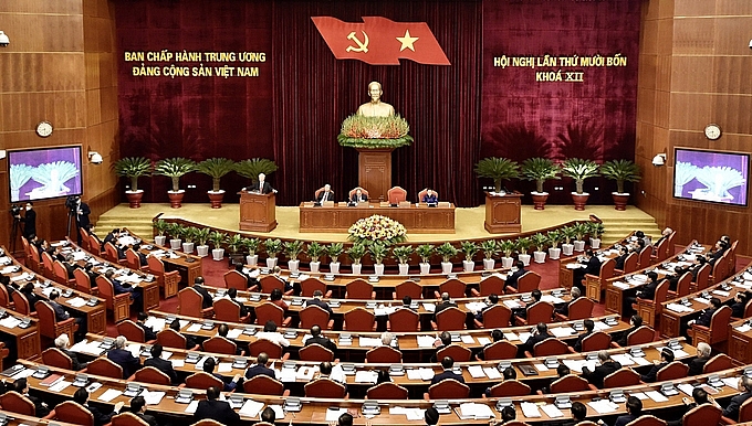 Toàn cảnh Hội nghị Trung ương 14, khóa XII. Ảnh: VGP/Nhật Bắc