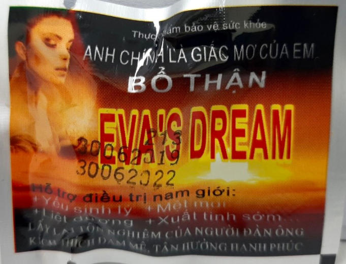 Mặt trước bao bì sản phẩm thực phẩm bảo vệ sức khỏe Bổ thận EVA’S DREAM
